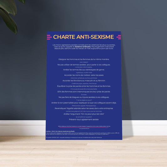 Charte anti - sexisme en poster papier premium - Gang du Clito