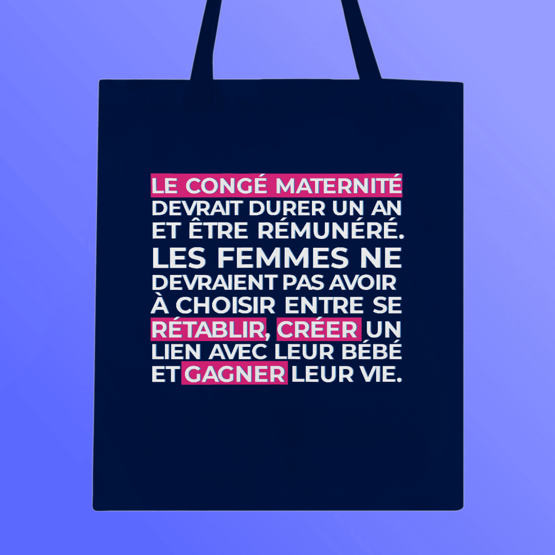 Le tote bag pour un meilleur congé maternité - Gang du Clito