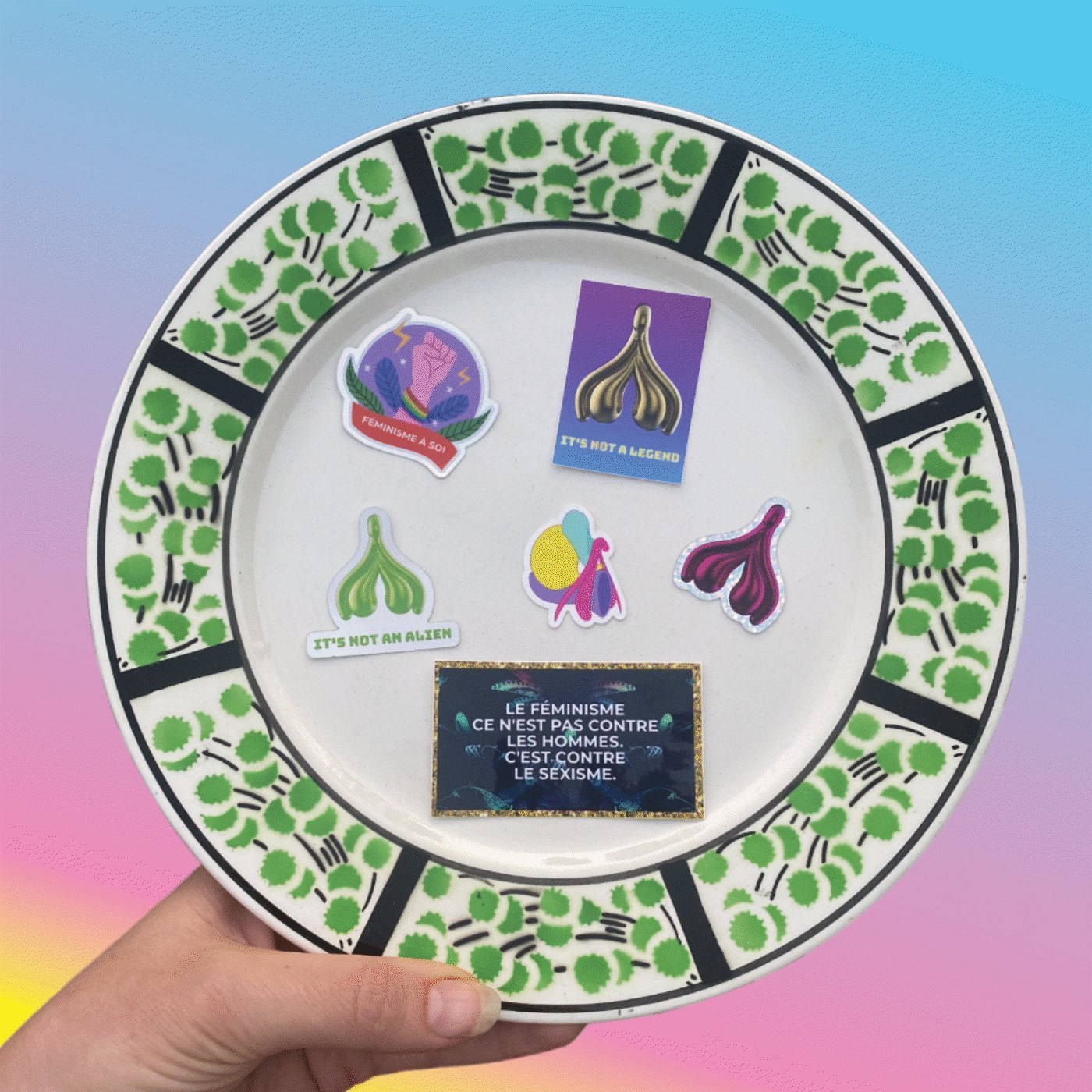 Sachet de 7 stickers du Gangduclito ⚡️ Féminisme & clitoris - Gang du Clito