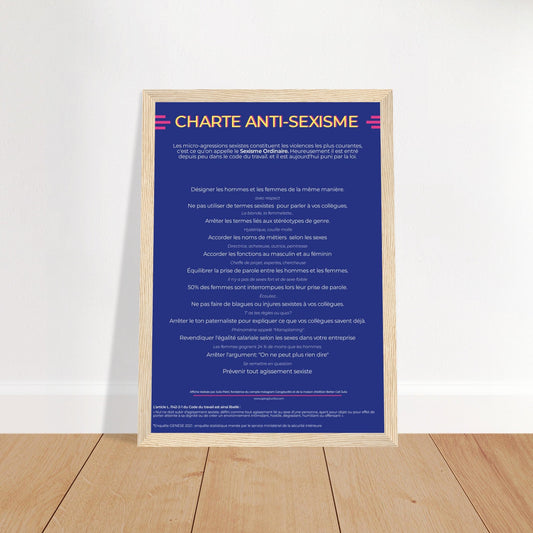 Affiche anti - sexisme au travail - Encadrée - Gang du Clito
