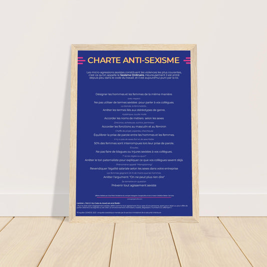 Affiche anti - sexisme au travail - Encadrée - Gang du Clito