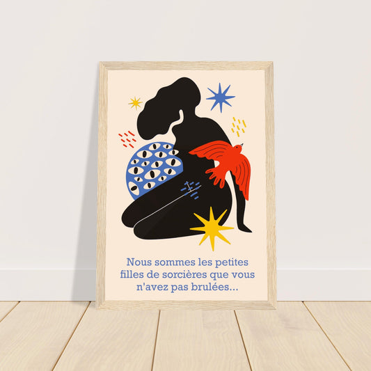 Affiche Sorcière encadrée en bois - Gang du Clito