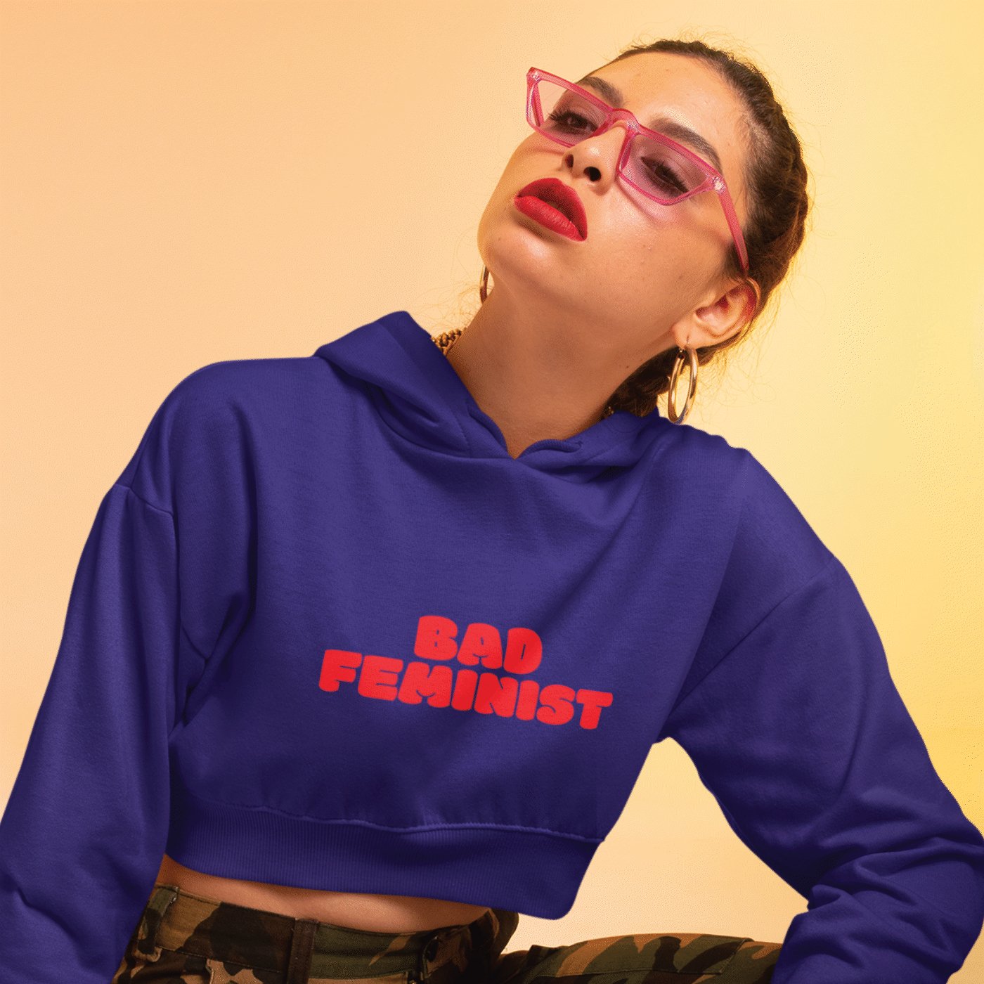 Sweat Crop Top "Bad Feminist" - Gang du Clito