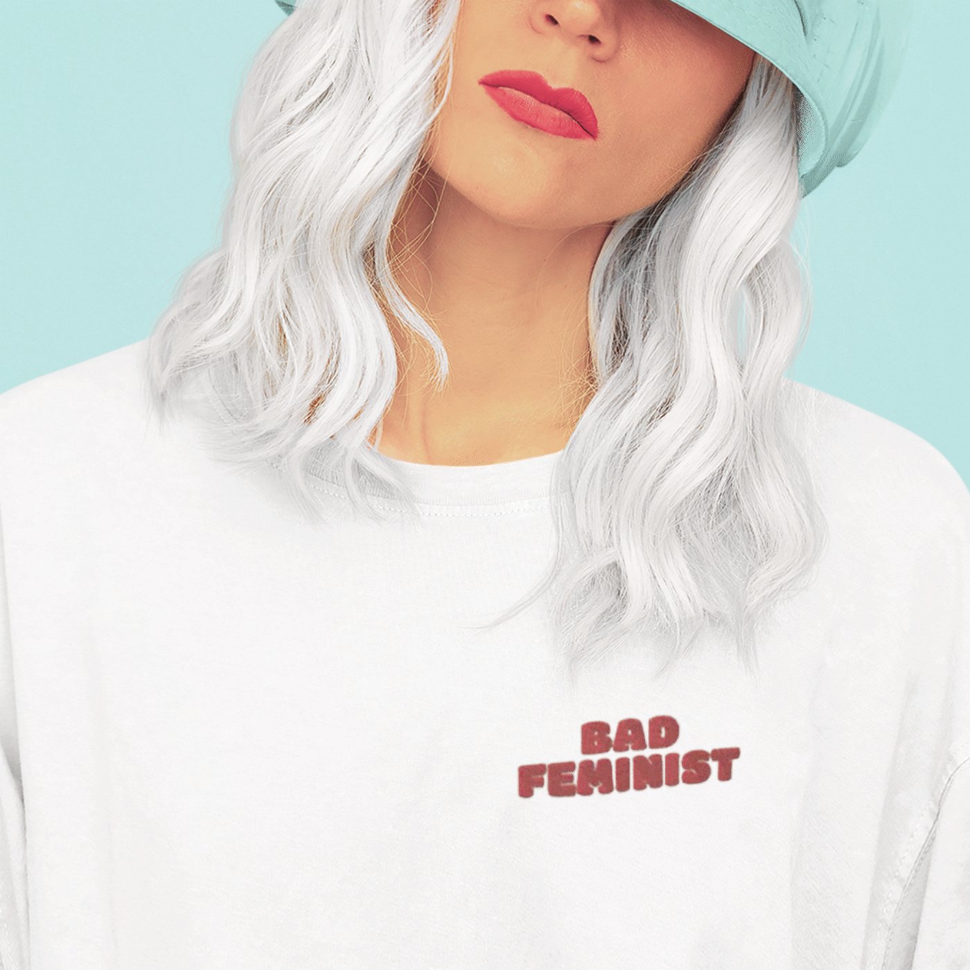 T-shirt "Bad Feminist" brodé - Gang du Clito